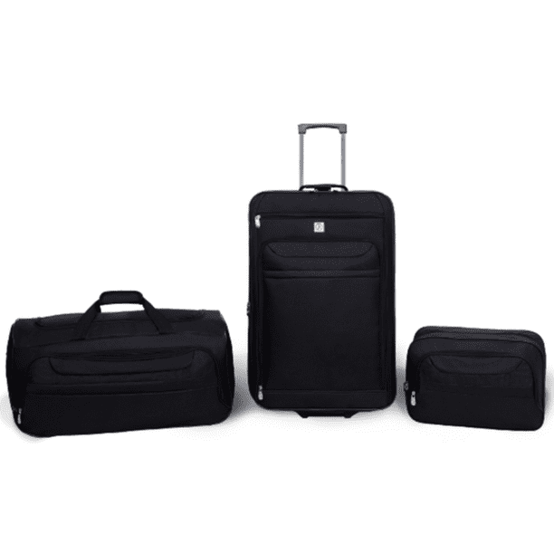 Protege Protege 3 Piece Luggage Travel Set Black, Includes 24inch