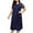Navy, variant on Nightgowns Sleep Shirt Dress Clearance Womens Satin Silk Nightgown Loose Fitted Sleepwear Lace Patchwork Nightshirt Short Sleeve Sleep Dress Chemise Sleepwear New Purple XXL