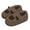 Brown, variant on Cozy Winter Indoor Outdoor Sheepskin Slip On Shoes For With Non Sole And Heel Coverage Comfortable Warm Fleece Lined Slippers