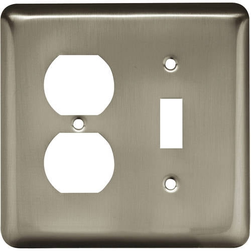 Brainerd 64358 Stamped Steel Round Single Toggle Switch/Duplex Outlet ...