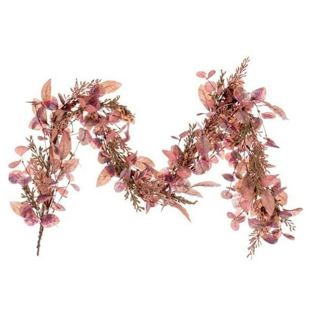 Vickerman FQ221560 5 ft. Dusty Rose Fall Eucalyptus & Berry Garland