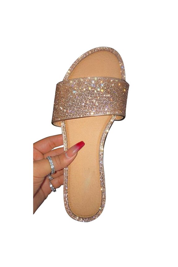 Womens Sandals Flip Flops for Women Women Bright Diamond Casual Outdoor Travel Flip Flop Beach Shoes