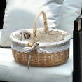thumbnail image 4 of Cesta de almacenamiento tejida de ratán para llevar a mano Cesta de picnic tejida de mimbre para exteriores Cesta de regalo de mano Cesta tejida de ratán, 4 of 5