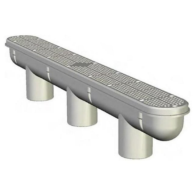 32 in. Channel Drain & Sump, White