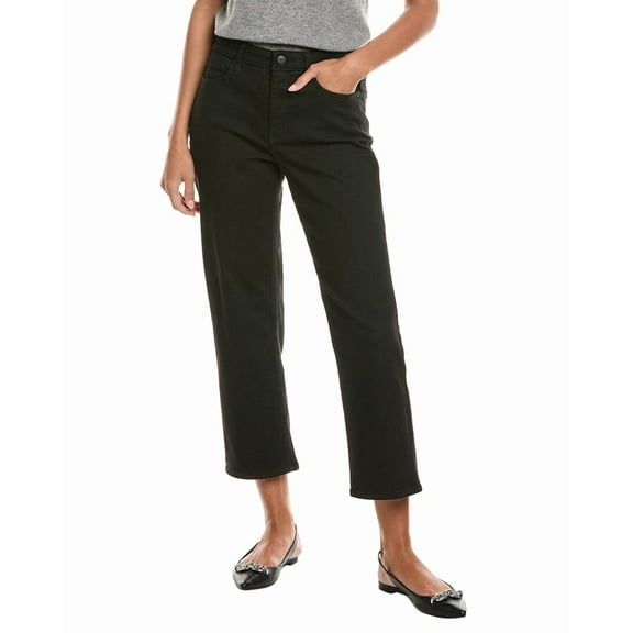 NYDJ womens  Black Petite Bailey Relaxed Ankle Straight Jean, 16P, Black