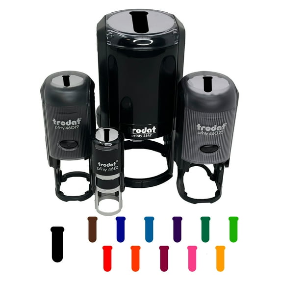 Science Glassware Test Tube Solid Self-Inking Rubber Stamp Ink Stamper - Blue Ink - Medium 1 Inch