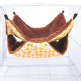 thumbnail image 5 of Hamaca para animales pequeños, hamaca para animales de 2 capas, cama colgante para dormir, 4 ganchos de metal, saco de dormir de ardilla cálido de felpa, hamaca para mascotas para chinchillas, hurones, ardillas y animales pequeños, amarillo, 20*20 cm oso de fresa Electrónica, 5 of 5