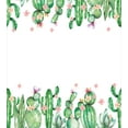 thumbnail image 3 of Cactus Duvet Cover Set, Mexico Style Romantic Tender Blossoms and Barren Heath Natural Vegetation, Decorative 3 Piece Bedding Set with 2 Pillow Shams, Calking Size, Green Coral Lavender, by Ambesonne, 3 of 3