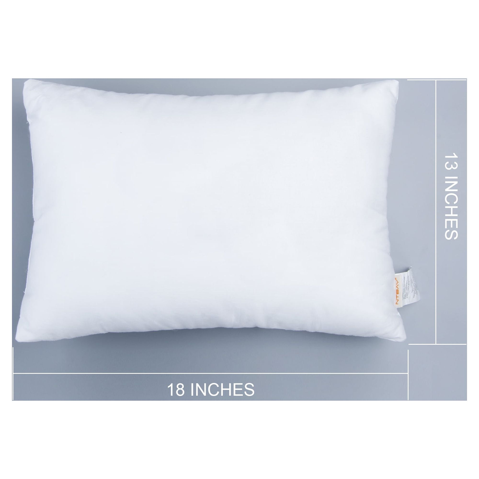 Ntbay 2 Pack Cotton Down Alternative Soft and Breathable Toddler Pillows, Easy Care Travel Small Pillows for Sleeping, Ideal for Daycare, Crib, Cot, 13" x 18"