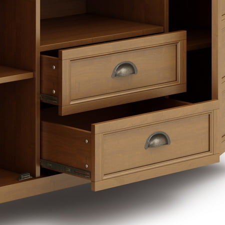 Simpli Home - Burlington Traditional Wide TV Media Stand for Most TVs up to 60" - Light Golden Brown