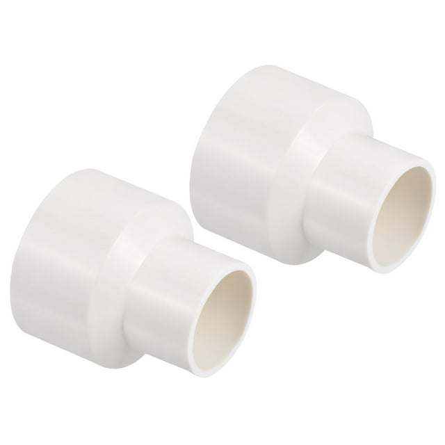Unique Bargains Raccord Droit de Réducteur de Tuyau PVC 50x32mm, Blanc 2 Pack