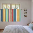 thumbnail image 4 of Colorful Stripes Kitchen Curtains, Modern Abstract Art Vertical Striped Light Filtering Window Curtain Panels, 2Pcs Rod Pocket Window Treatments Set for RV Dining Room Study Room 42x54 Inches, 4 of 9