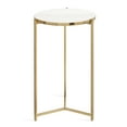 thumbnail image 4 of Kate and Laurel Aguilar Modern Round Side Table, 15 x 15 x 24, White and Gold, Genuine Marble Nightstand for Small Spaces and Living Room Decor, 4 of 8