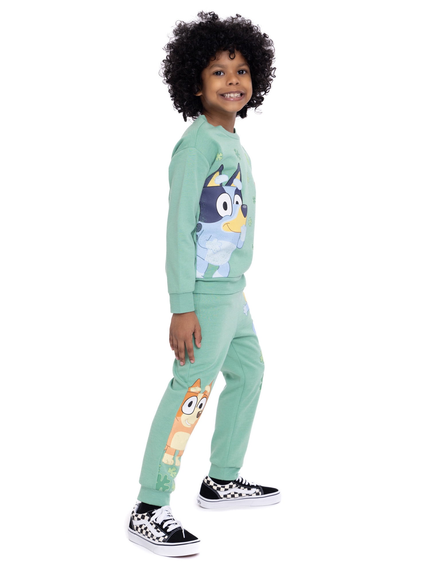 Bluey Toddler Girls St. Patrick's Day Pullover and Joggers Set, 2-Piece
