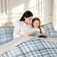 thumbnail image 4 of Manfei Classic Plaid Twin Comforter Sets,Vintage Check Bedding Set,Gray White,Light Gray Reversible,2-Piece,1 Comforter and 1 Pillowcase,2-Piece,1 Comforter and 1 Pillowcase, 4 of 7