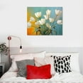 thumbnail image 4 of COMIO  Flower Canvas Wall Art for Living Room White tulip Floral Picture Wall Decor for Dining Room Bedroom Bathroom Kitchen Print Painting for Home Decora, 4 of 4