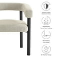 thumbnail image 4 of Dining Side Chair Armchair, Set of 2, Ivory White, Aluminum, Outdoor Patio Balcony Cafe Bistro Garden Hospitality Restaurant, Modern Contemporary, HB37348, 4 of 11