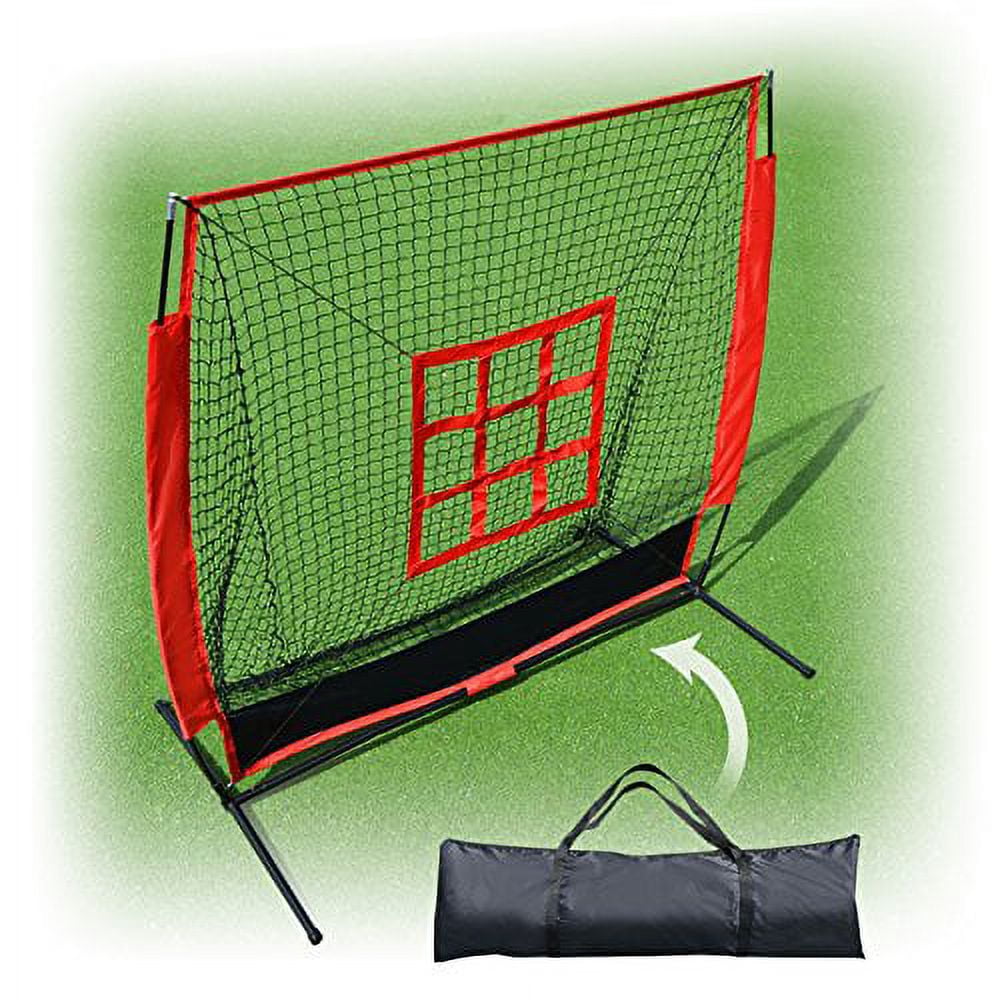Sunrise 5' x 5' Baseball and Softball Practice Net with Strike Zone Target and Carry Bag