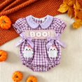 thumbnail image 2 of Mnyotv Cartoon Embroidery Rompers Short Sleeve Jumpsuits with Bow Infants Baby Girl Halloween Outfits Size 3-6 Months, 2 of 4