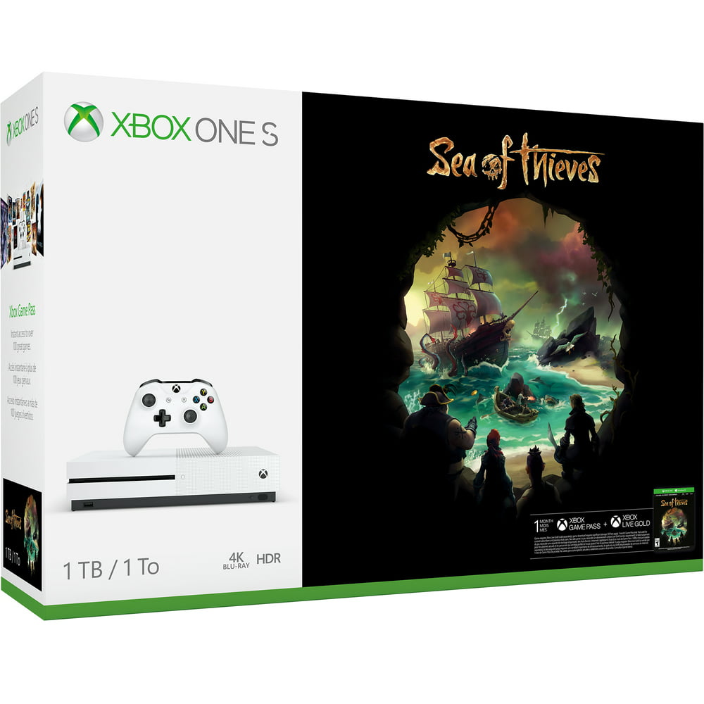 Microsoft Xbox One S 1TB Sea of Thieves Bundle, White, 234-00324