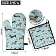 thumbnail image 6 of Dachshund Footprint Bone-1 Kitchen Oven Mitt and Pot Holder Sets 4 Pcs for Baking, Cooking and Grilling, Heat Resistant Up To 392 °F, 6 of 7