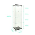 thumbnail image 2 of Tempered Glass Display Cabinet,Wine Cabinet,Storage Cabinet,File Cabinet,with Bluetooth LED Light Strip,Lock on the Door,Equipped with Cast,Easy to Move,4 Shelf,1 Door,Black, 2 of 8