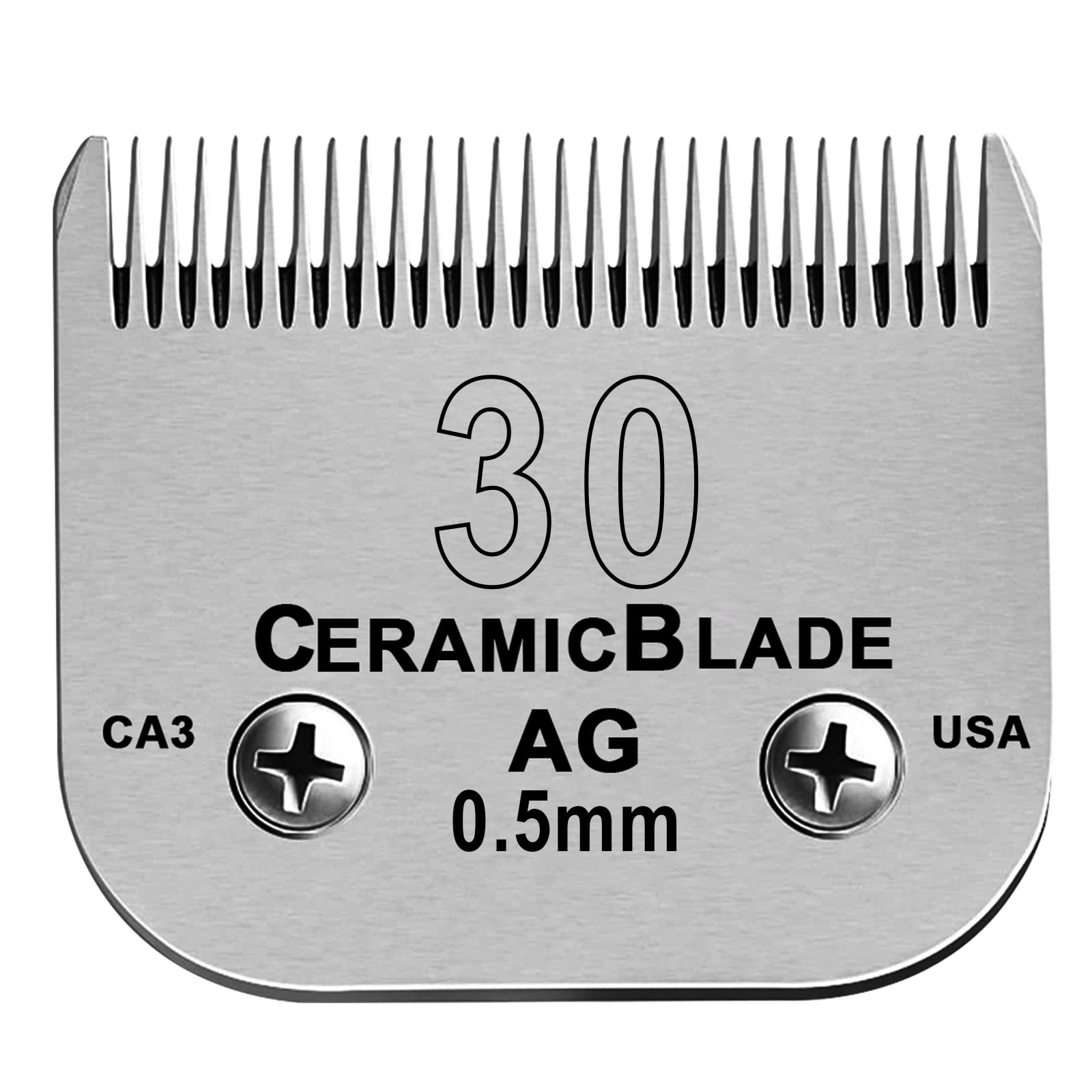 Detachable Pet Dog Clipper Blades,Compatible with Andis,Oster A5, Wahl KM Series Clippers,Made of Ceramic Blade & Stainless Steel Blade（#30 Blade 1/50-Inch 0.5MM Cut Length）
