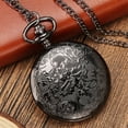 thumbnail image 6 of VIGOROSO Vintage Pocket Watch for Men Women Roman Numerals Scale Quartz Black Fob Pocket Watches with Chain, 6 of 7