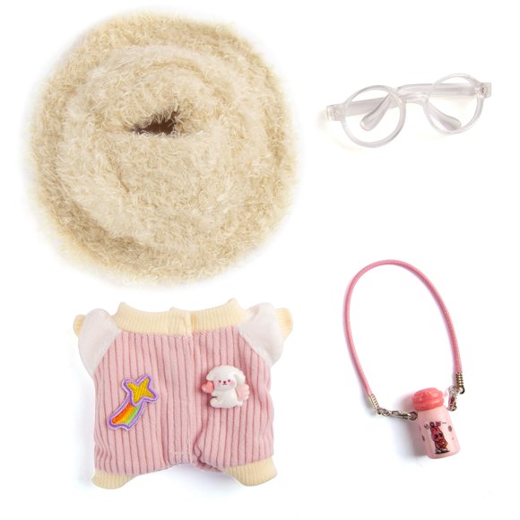 Set de Ropa para Muñeca FREEYE 17cm Sombrero Rosa Gafas Tetera