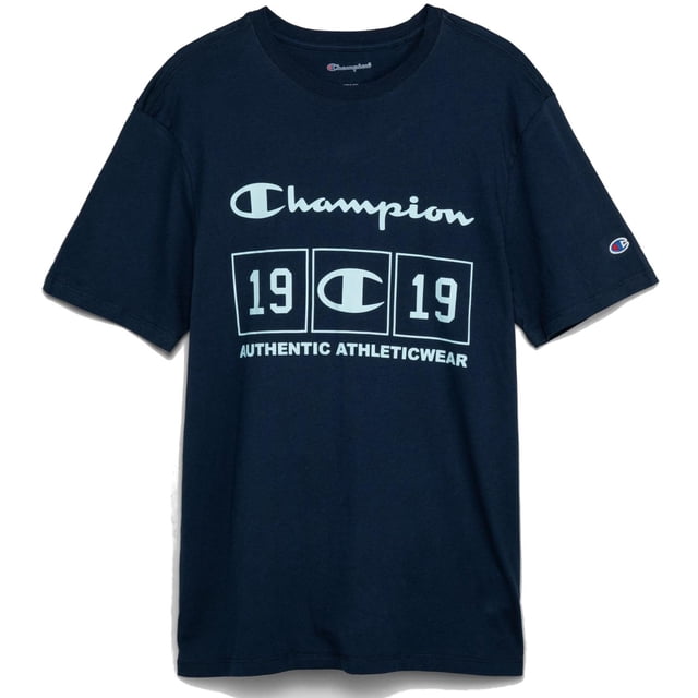 Playera Champion 19 C 19 Script para Hombre. GP01MFW25017230 azul marino L
