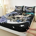 thumbnail image 3 of jejeloiu Cute Mushroom Flowers Twin Sheet Sets,Spooky Gothic Skull Twin Fitted Sheet,Galaxy Starry Sky Flat Sheet For Adults,Microfiber Bedroom Decor,3-Piece, 3 of 7