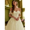 thumbnail image 2 of Women's GLS Gloria Off Shoulder Bridal Ball Gown Gl3602 White Size L, 2 of 5