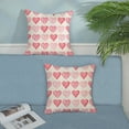 thumbnail image 3 of Valentines Day Pillow Covers 18x18 Set of 2, Valentines Decor Linen Pillowcase Pink Love Heart Valentines Throw Pillows Anniversary Mother''s Day Decorative Outdoor Cushion Case for Sofa Couch, 3 of 6