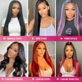 thumbnail image 2 of 13x6 Lace Front Wigs Human Hair 200 Density Straight HD Lace Front Wigs Pre Plucked Straight Glueless Human Hair 13x6 HD Frontal Human Hair Wig for Women, 2 of 5