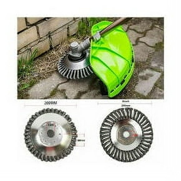 Premium Carbon Steel Heavy Duty Steel Wire Brush Cutter with Universal Adapter Kit, Unbreakable Wired Trimmer Blade for Gardens, Paved Walkways, and More