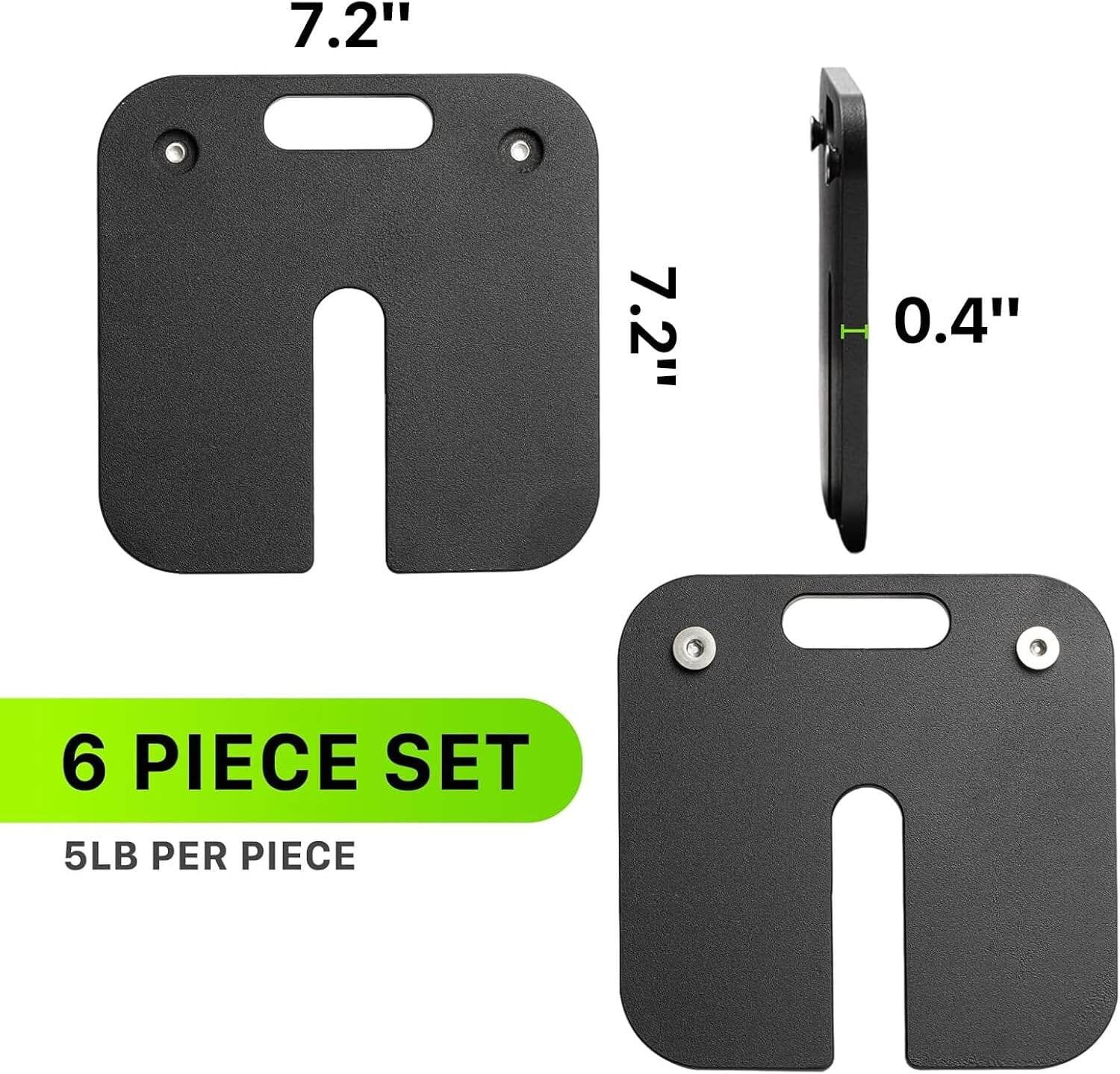 Home Gym Equipment, Adjustable Square Dumbbell Plates, 6 Pieces 5lb Weight Plates (5lbx6), Black Exercise Equipment,Carbon Steel Fitness Equipment, Fitness & Sports Fitness Other Exercise Equipment