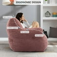 thumbnail image 7 of Domiluxe Bean Bag Chairs for Adults,Teddy Fabric Fluffy and Lazy Sofa with Armrests,Comfy BeanBag Sofa with Memory Sponge for Living Room,Bedroom,Bean Paste Red, 7 of 7