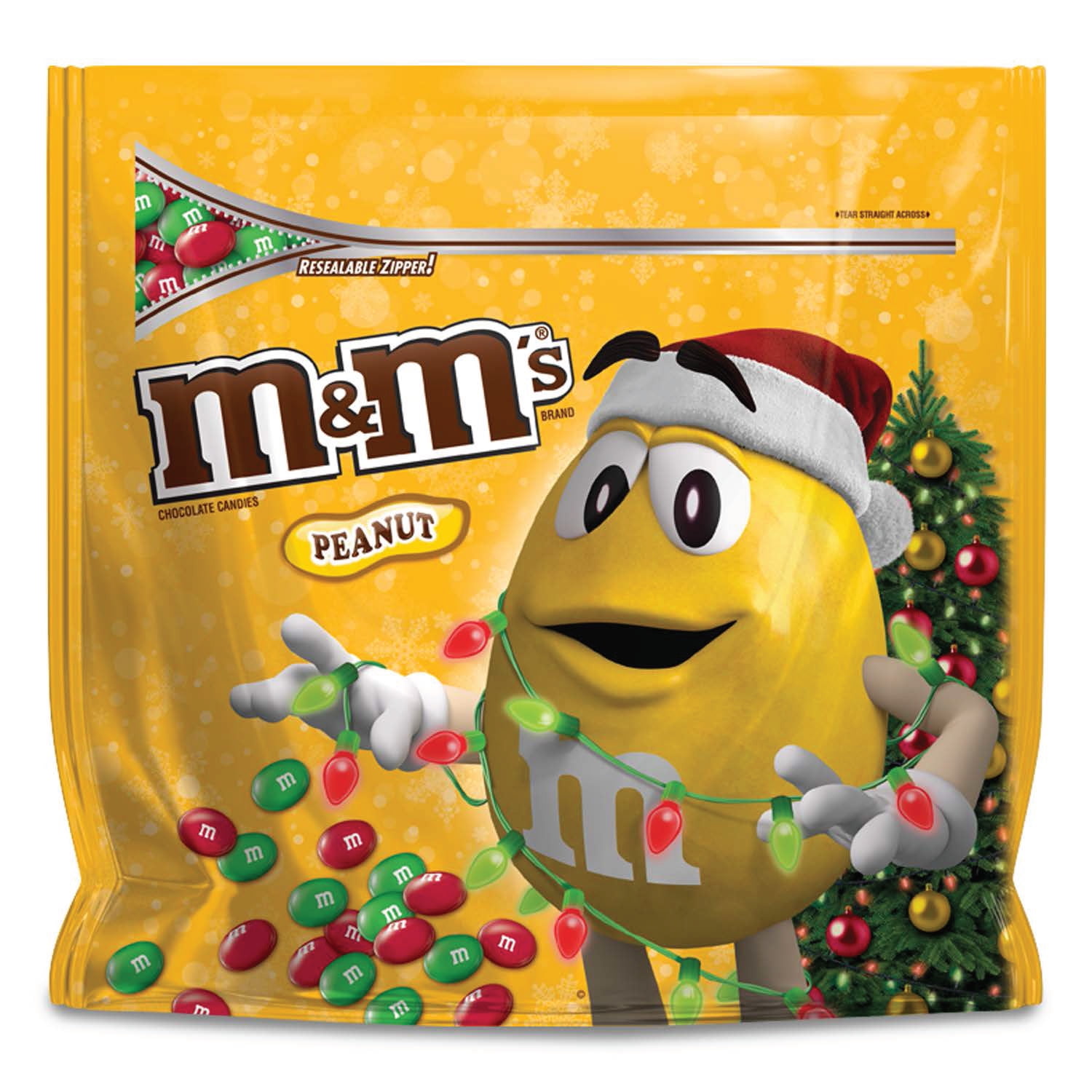 M&M s Holiday Peanut Chocolate Christmas Candy Party Size 42 Oz Walmart