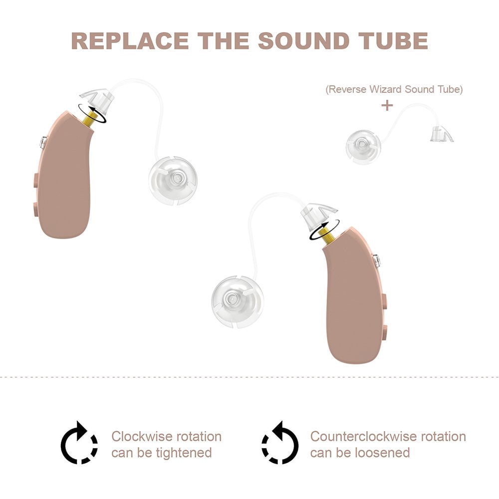 Sound Amplifiers Rechargeable Digital Noise Cancelling Small Size, Beige.(Fit to Either Ear)