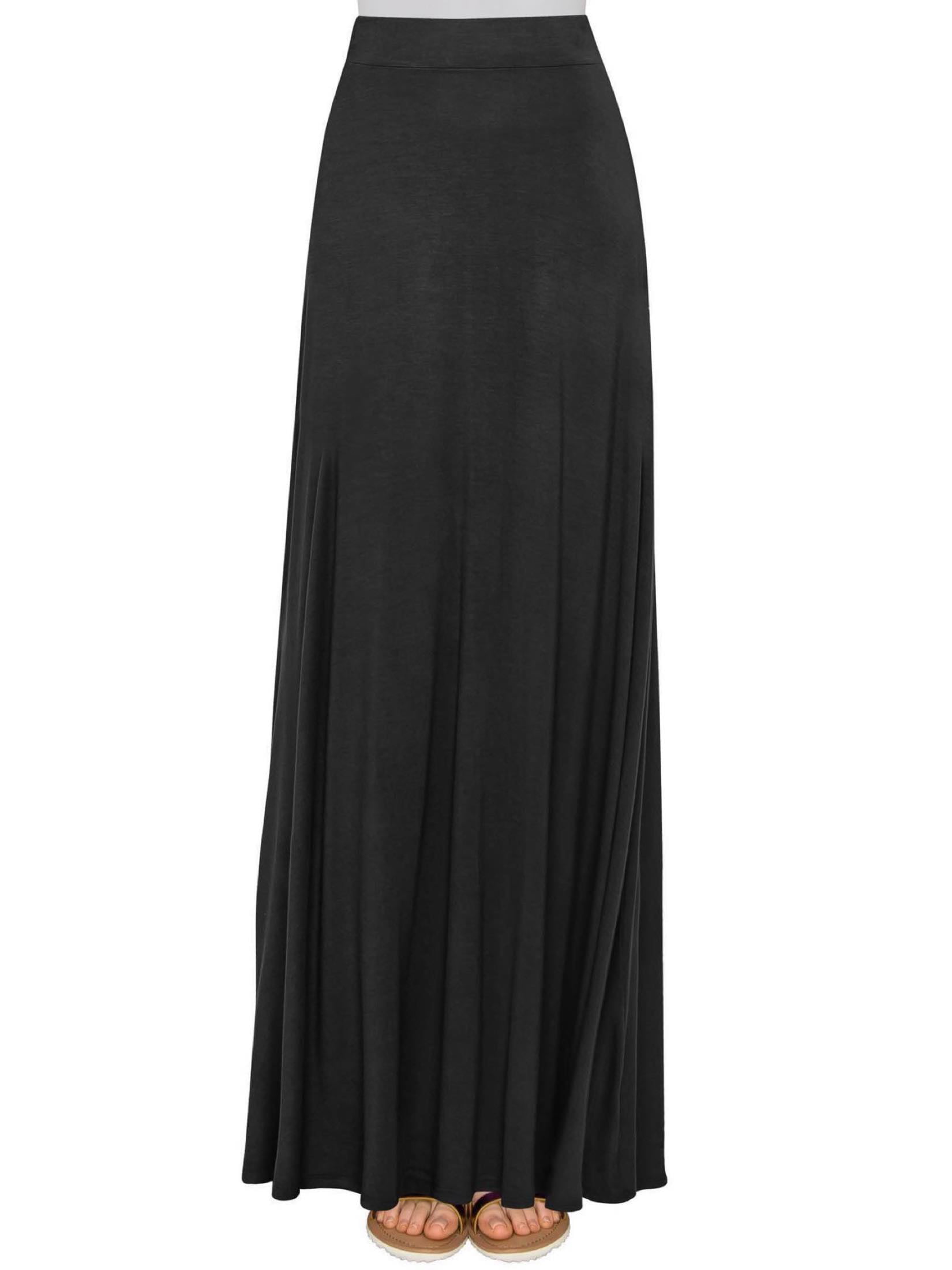 Made by Johnny - MBJ WB1434 LL WDR1434 Womens Solid Maxi Skirt with ...
