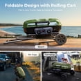 thumbnail image 3 of 2 Burner Propane Gas Grill with Dual Cooking Surfaces, Porcelain Grate & Extra Griddle, Push-Button Ignition, Foldable Portable BBQ with Wheels for Backyard Patio Camping, 3 of 9