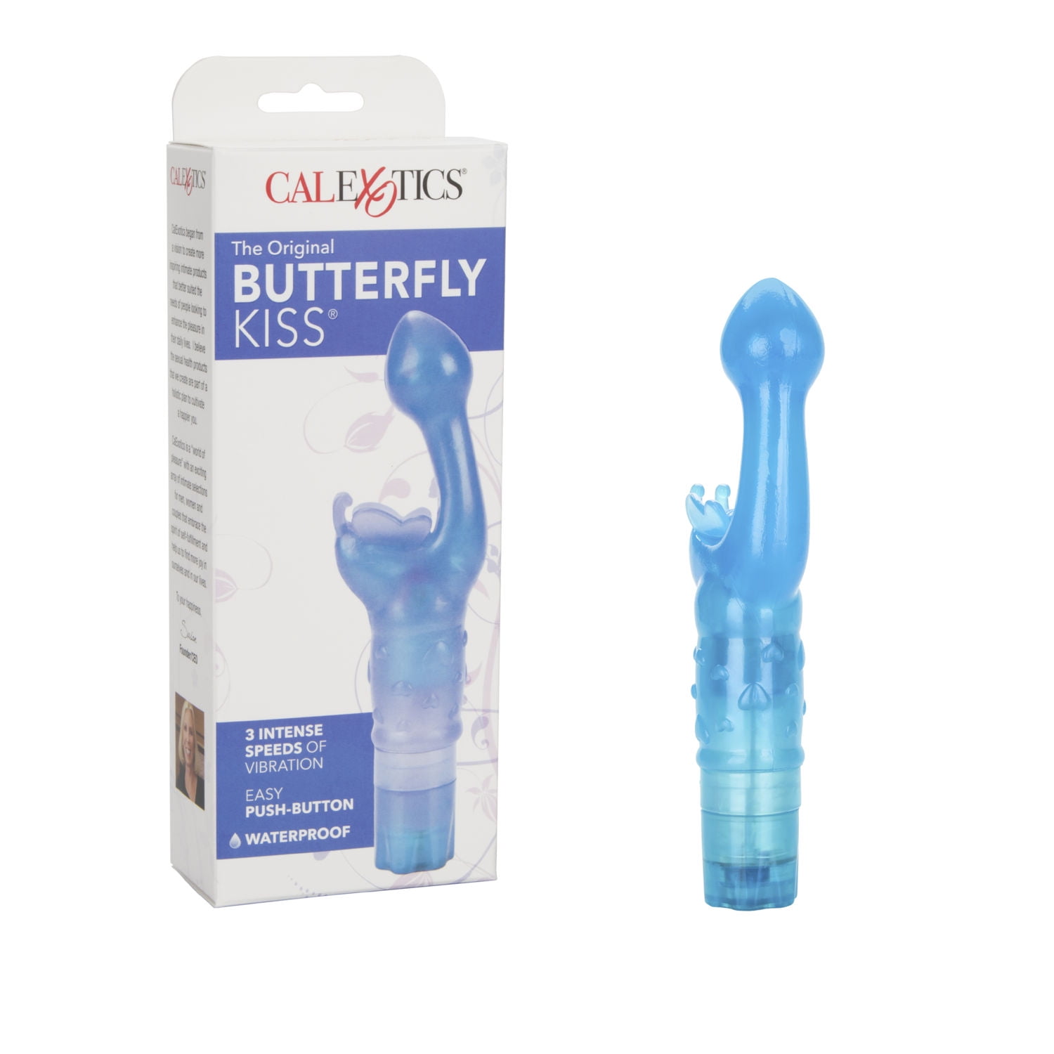 CalExotics Original Best Selling 3-Speed Butterfly Kiss Vibrator - Blue