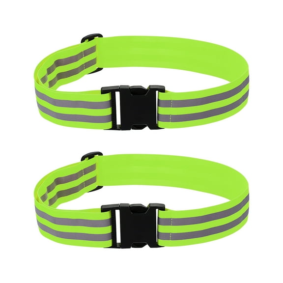 Adjustable Reflective Running Belt 1.9 Inch, 2 Pcs Glow Pt Belt Sash, Green