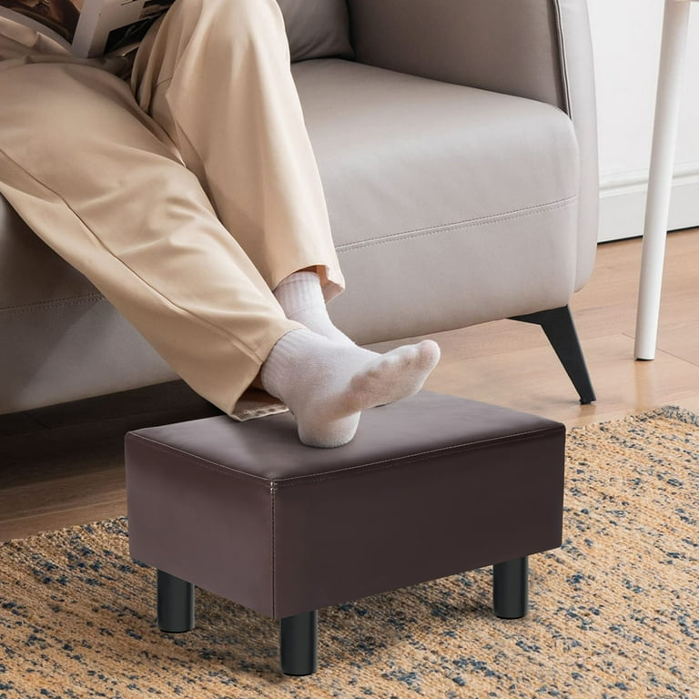 Homebeez Small Footstool Ottoman Modern Rectangle Chair Foot Rest