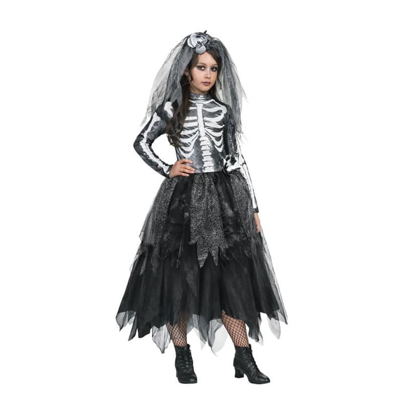 Skelly Bride Halloween Costume for Children, Girls' Size L (10/12), by Way to Celebrate