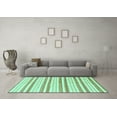 thumbnail image 3 of Ahgly Company Machine Washable Indoor Square Abstract Turquoise Blue Modern Area Rugs, 5' Square, 3 of 4