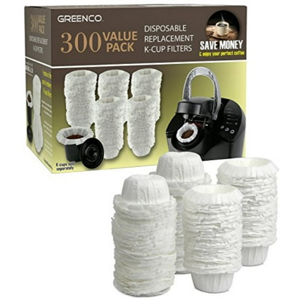 Greenco 300 Disposable Replacement KCup Filters Compatible with