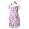 thumbnail image 3 of Orchid Apron, Ornate Flower Blooms with Curly Leaves Petals Spring Inspired Exotic, Unisex Kitchen Bib with Adjustable Neck for Cooking Gardening, Adult Size, Lilac Magenta White, by Ambesonne, 3 of 4