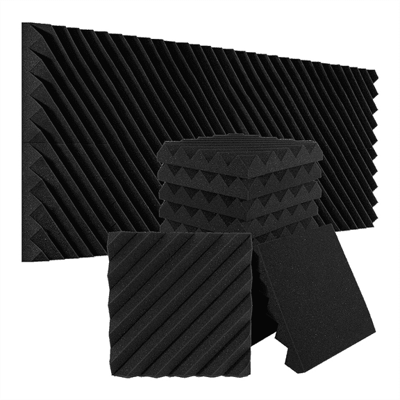 12 Pack Sound Proof Foam Panels for Walls, 12x12x2 Inches Slash Style Acoustic Panels for Home Studio