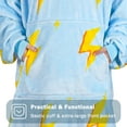 thumbnail image 5 of Solaris Oversized Hoodie Blanket Sweatshirt,Super Soft Warm Comfortable Sherpa Giant Pullover with Large Front Pocket,for Adults Men Women Teenagers, Blue Thunder, 5 of 7